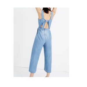 Madewell Denim Apron Bow-Back Jumpsuit - Size 0